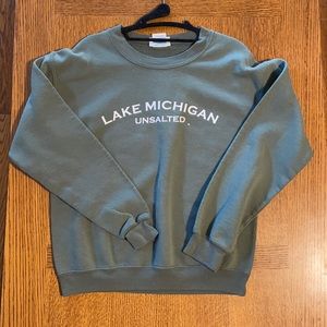 Olive Green Lake Michigan Unsalted Sweatshirt